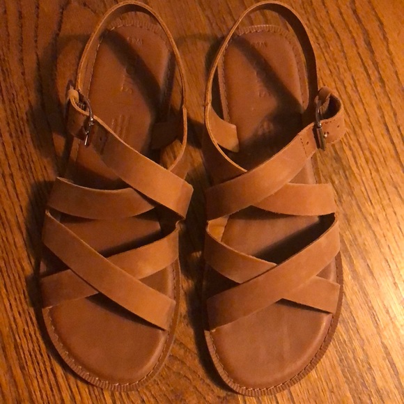 toms tan leather women's sicily sandals